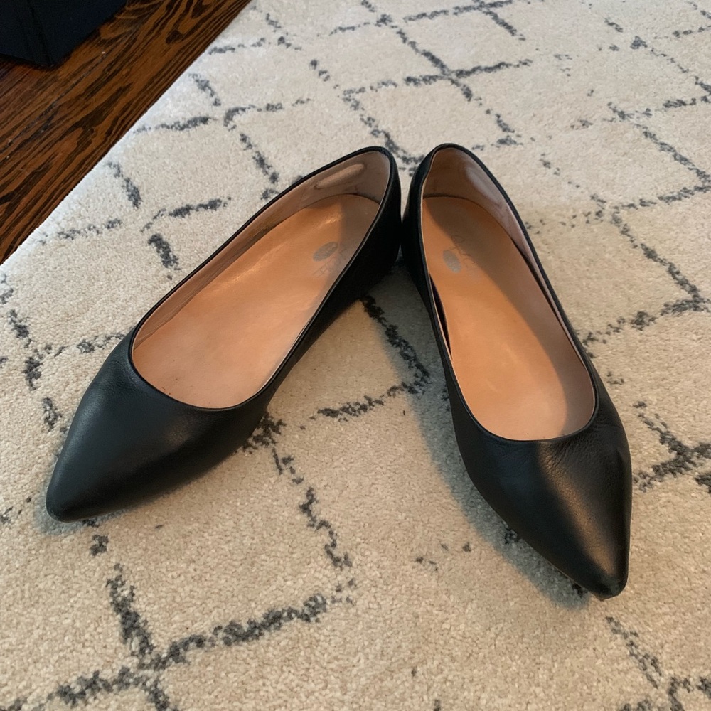 Black Leather Flats, Dr. Scholl's